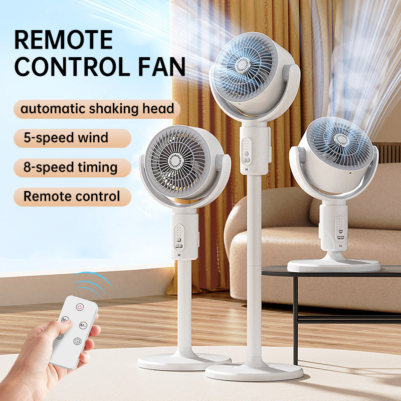 🎊 Sommertilbud: -50 % og gratis fragt 🌀✨ Højdejusterbar oscillerende gulvventilator, meget støjsvag 20 dB, rækkevidde 30 m, luftmængde 2465 m³/t, ventilator med fjernbetjening og køling