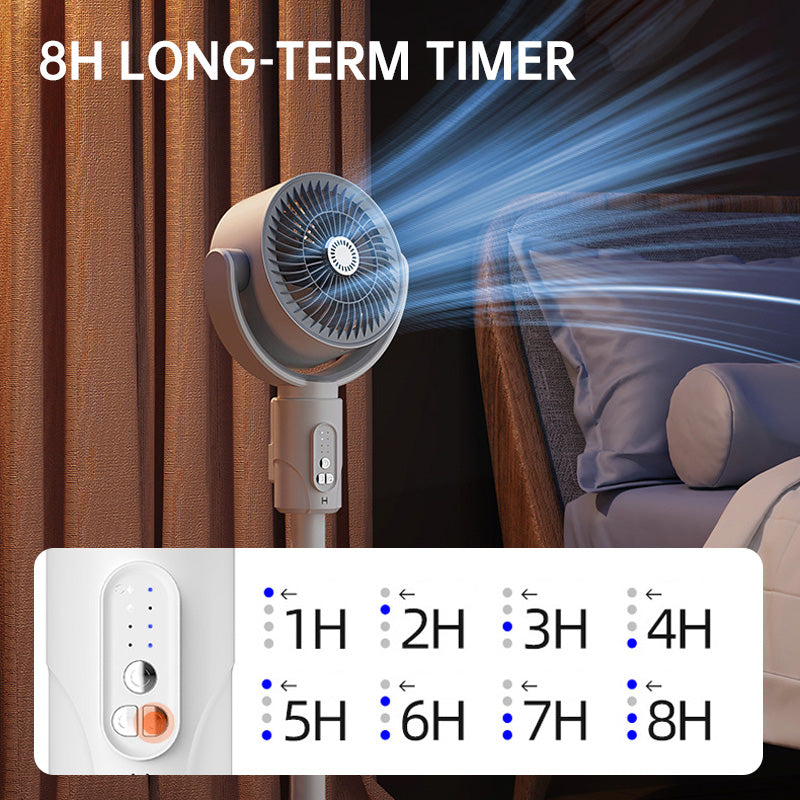 🎊 Sommertilbud: -50 % og gratis fragt 🌀✨ Højdejusterbar oscillerende gulvventilator, meget støjsvag 20 dB, rækkevidde 30 m, luftmængde 2465 m³/t, ventilator med fjernbetjening og køling