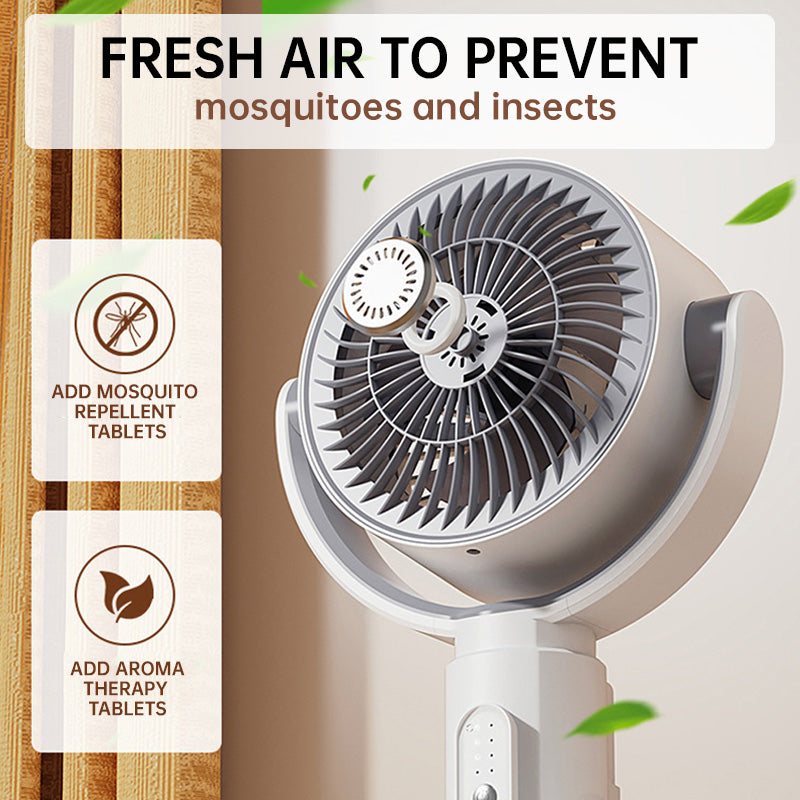 🎊 Sommertilbud: -50 % og gratis fragt 🌀✨ Højdejusterbar oscillerende gulvventilator, meget støjsvag 20 dB, rækkevidde 30 m, luftmængde 2465 m³/t, ventilator med fjernbetjening og køling