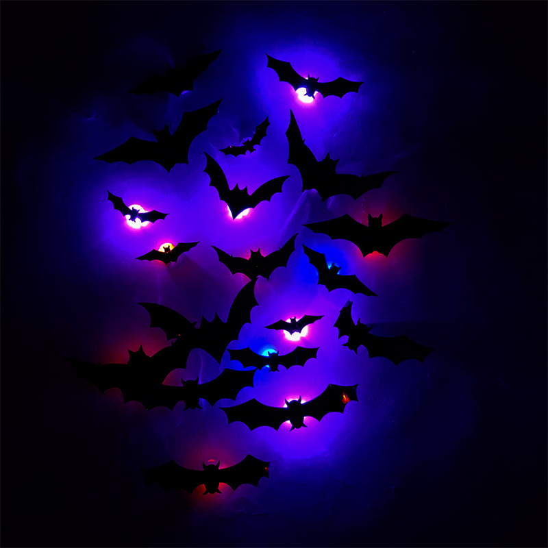 🦇 Halloween-dekoration: 3D LED-væglampe formet som en flagermus