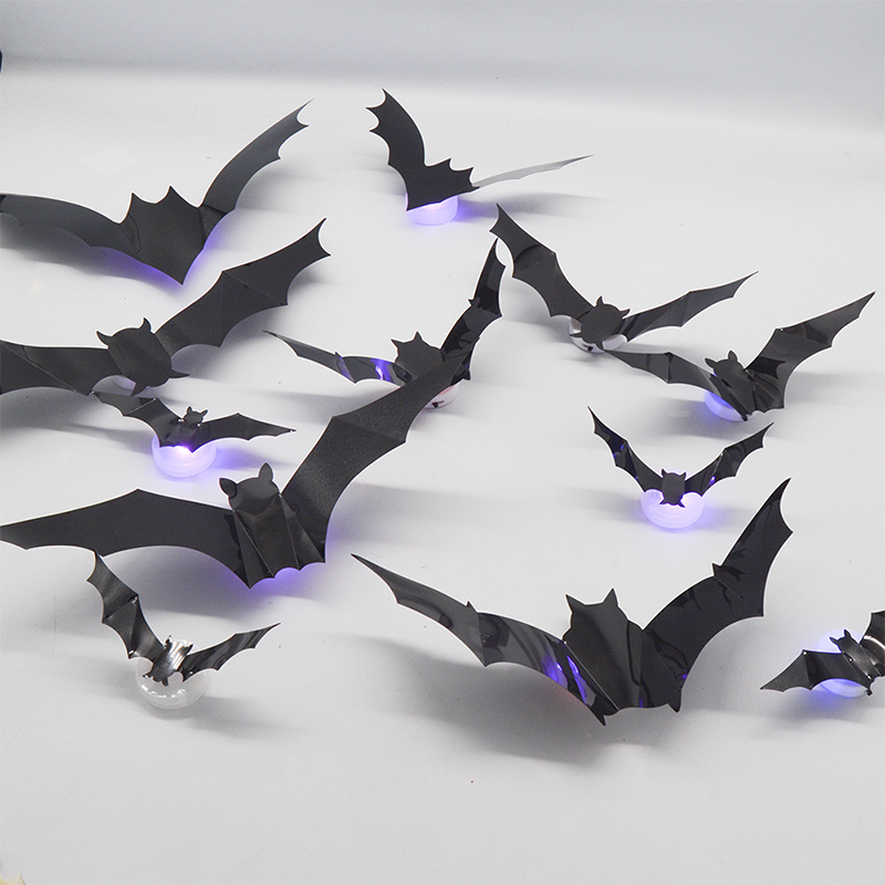 🦇 Halloween-dekoration: 3D LED-væglampe formet som en flagermus