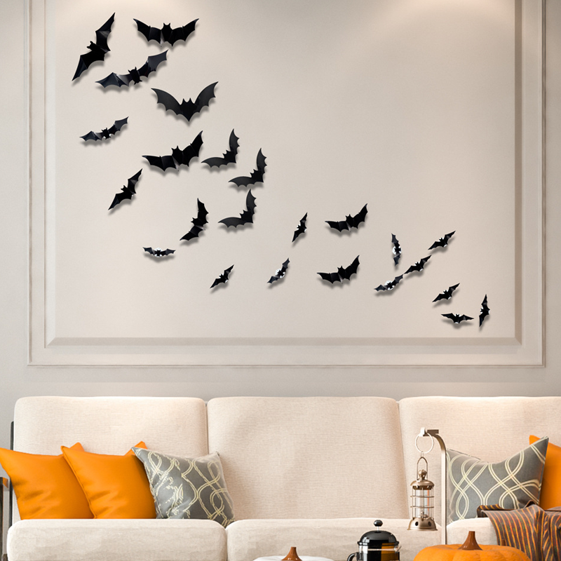 🦇 Halloween-dekoration: 3D LED-væglampe formet som en flagermus