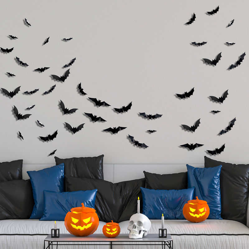 🦇 Halloween-dekoration: 3D LED-væglampe formet som en flagermus