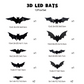 🦇 Halloween-dekoration: 3D LED-væglampe formet som en flagermus