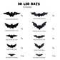🦇 Halloween-dekoration: 3D LED-væglampe formet som en flagermus