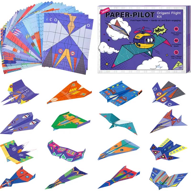 ✈️  Kreativt DIY-papirfly - Byg og kast 10 modeller, pædagogisk STEM-legetøj til børn 6-12 år 🎯🧠