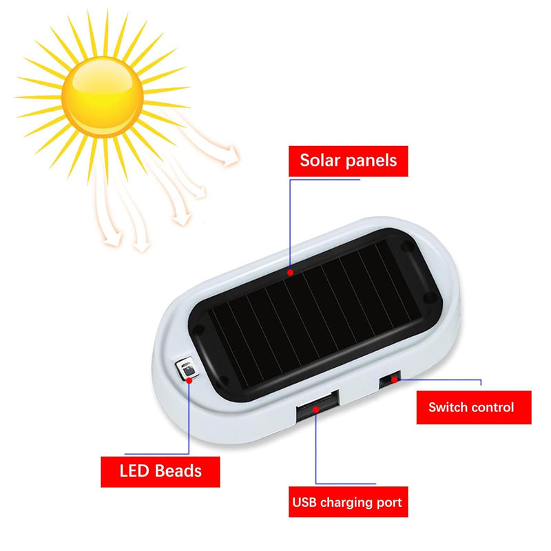 ⏳ 50% RABAT 🔦 Solcelledrevet anti-tyveri LED-blinklampe til bil