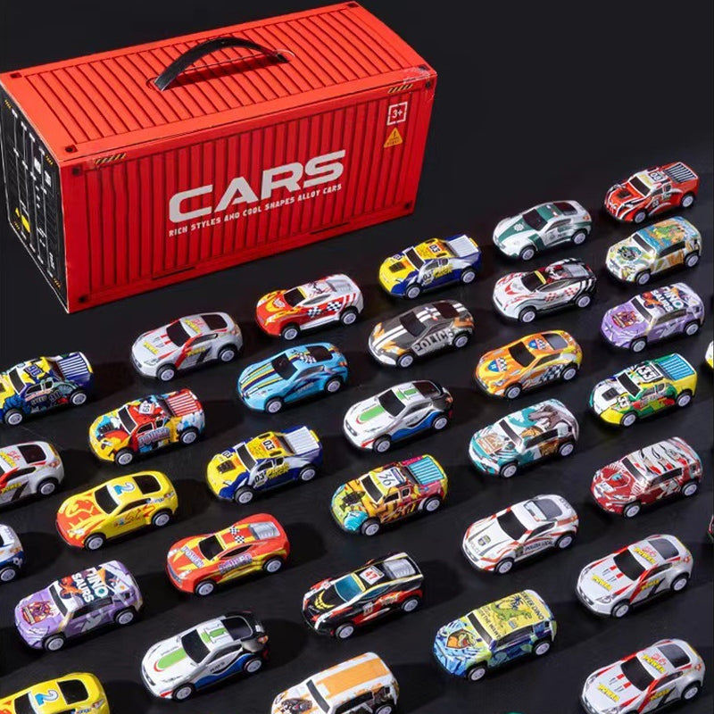 48 mini-pullback-biler med indbygget garagesæt