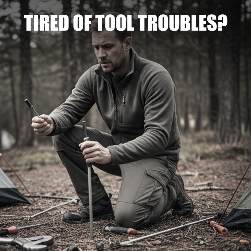 12-i-1 sammenklappelig multiværktøjstang i rustfrit stål