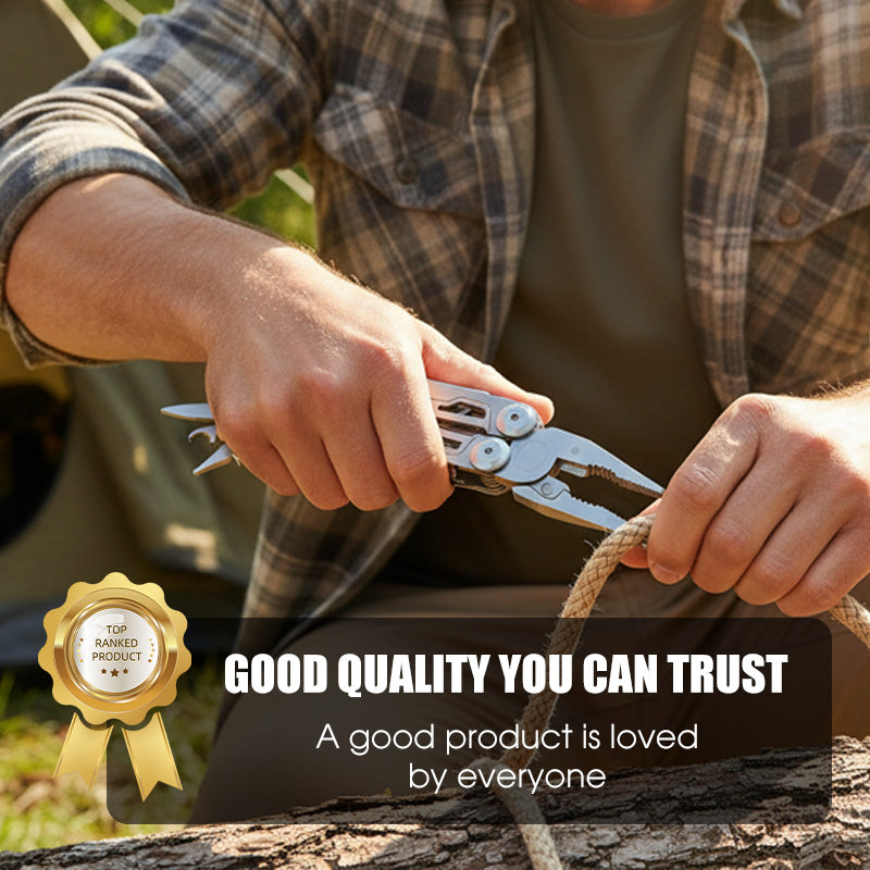 12-i-1 sammenklappelig multiværktøjstang i rustfrit stål