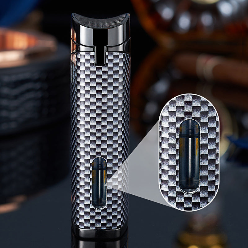 Genopladelig og genopfyldelig cigarbrænder med LED-display