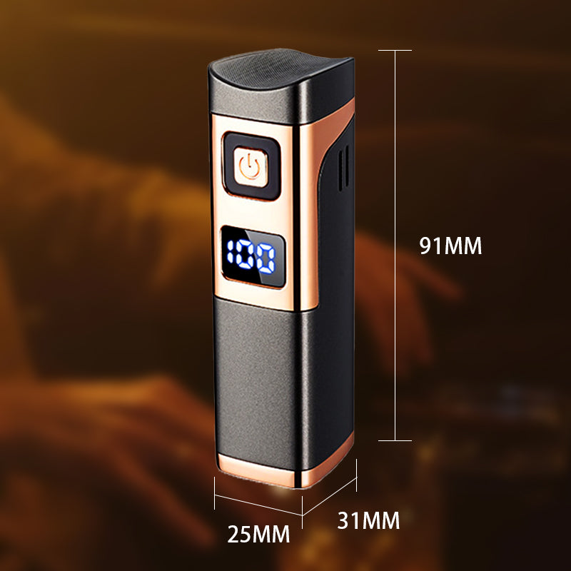 Genopladelig og genopfyldelig cigarbrænder med LED-display