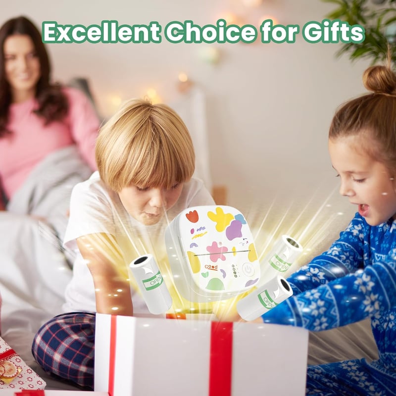 🎁 Juletilbud 50 % RABAT!! 🖨️ Mini bærbar klistermærkepriinter✨ Bærbar Bluetooth-printer til DIY og gaver🔖
