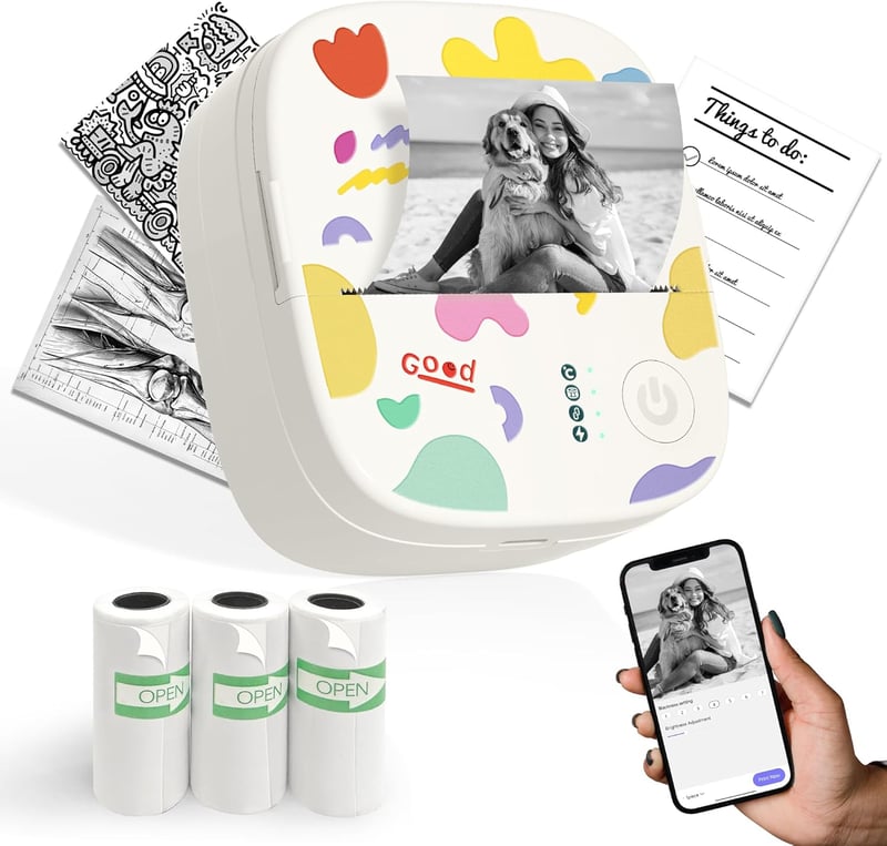 🎁 Juletilbud 50 % RABAT!! 🖨️ Mini bærbar klistermærkepriinter✨ Bærbar Bluetooth-printer til DIY og gaver🔖