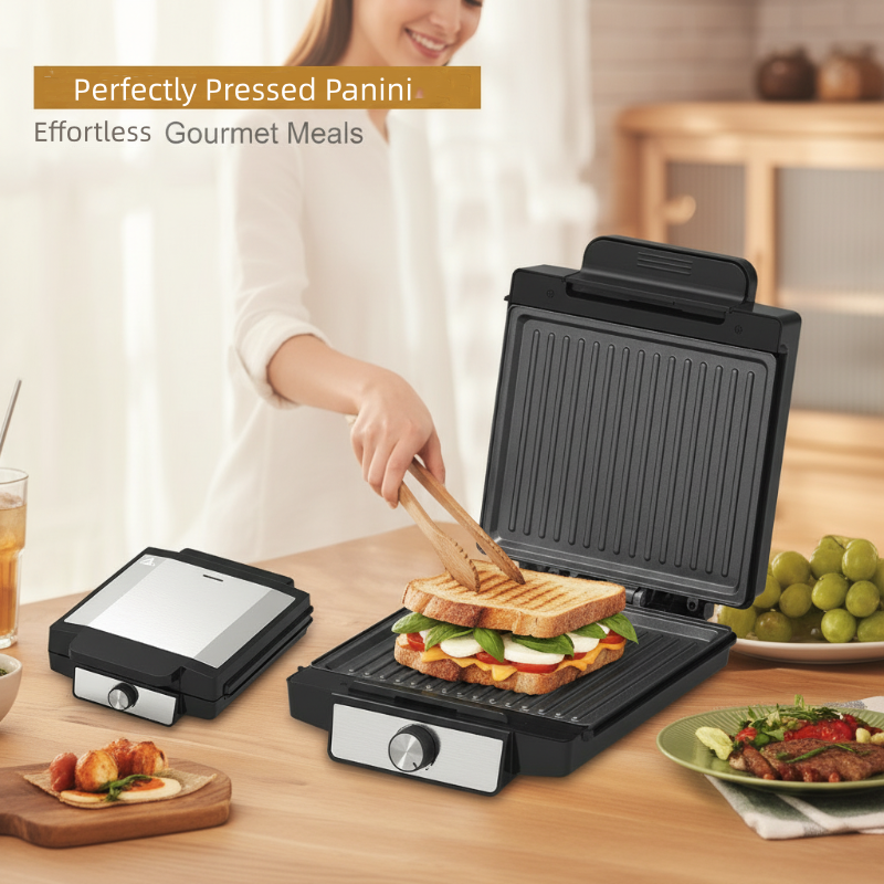 1400W elektrisk panini-press og grill