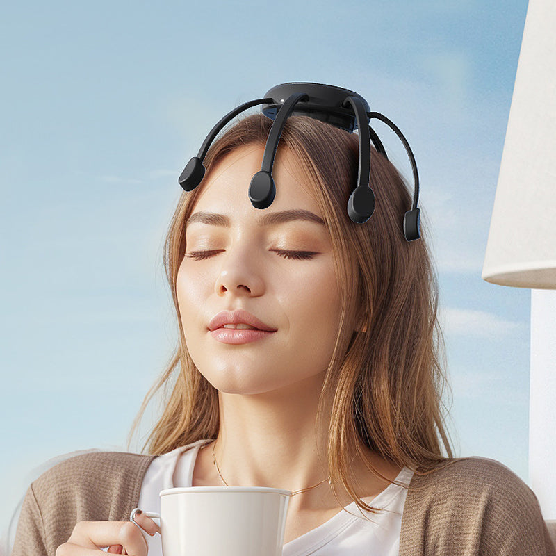 💆‍♂️ Intelligent blæksprutteformet hovedmassager – afslappende æltning, flere tilstande og bærbart design 🔋