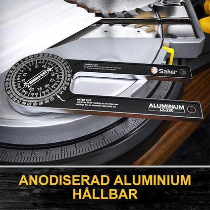 📏 7-tommers vinkelmåler til geringssav i aluminium | Præcisionsvinkelmåler