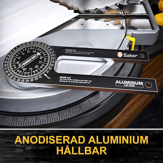 📏 7-tommers vinkelmåler til geringssav i aluminium | Præcisionsvinkelmåler
