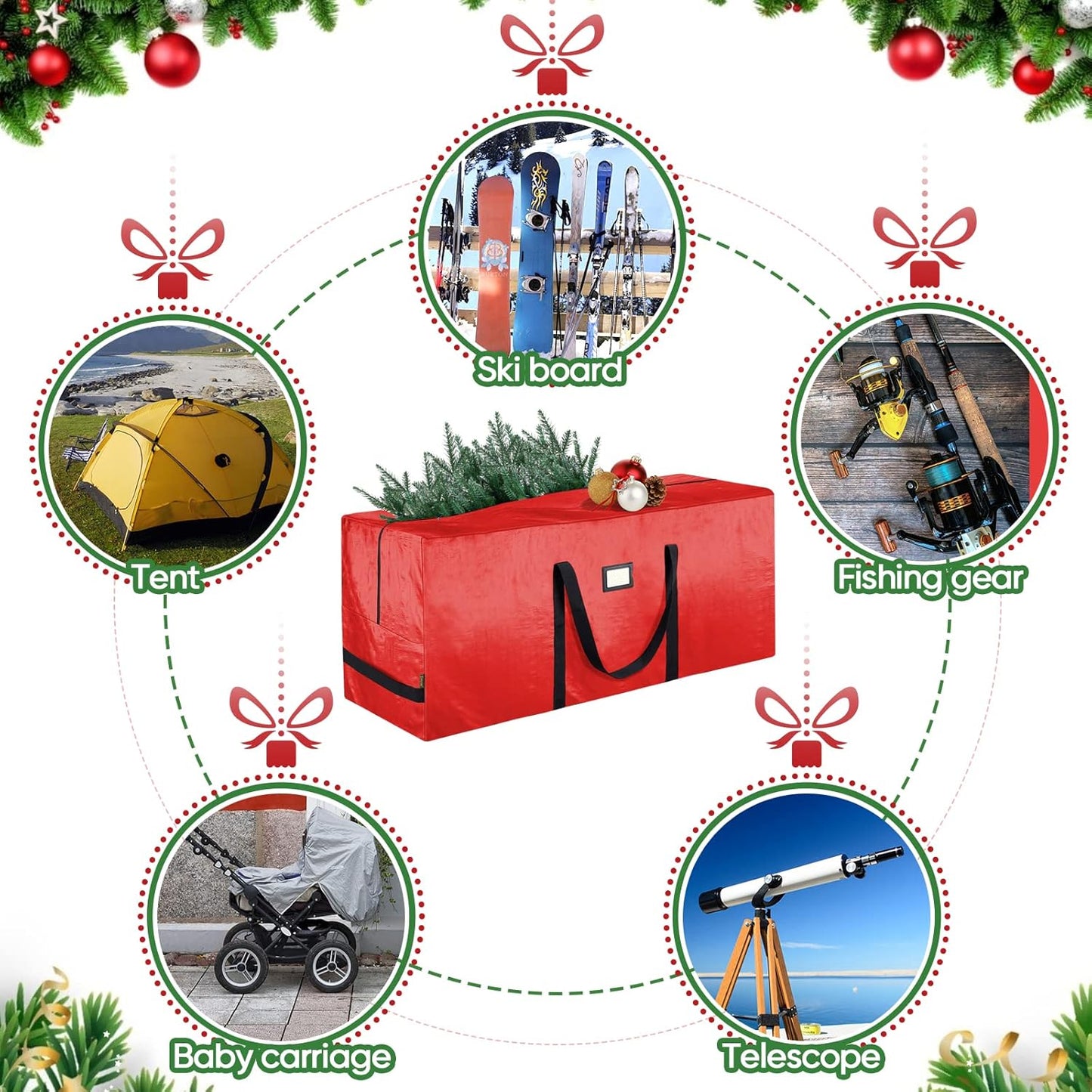 🌟 Holdbar vandtæt opbevaringstaske til juletræer 🎄