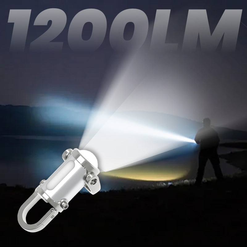 🎉 2026 UDSALG – over 46.000 solgt! 🔦 1200LM mini-nøgleringslygte – 2-i-1 EDC-nødværktøj ✨