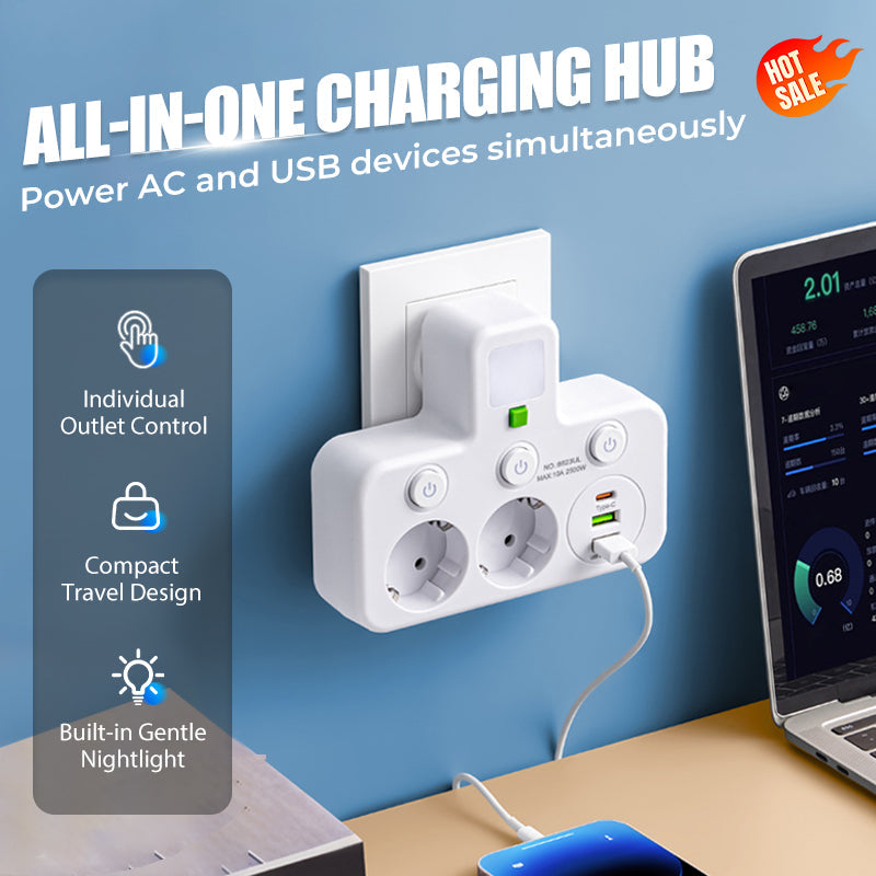 Smart stikdåse med USB-porte