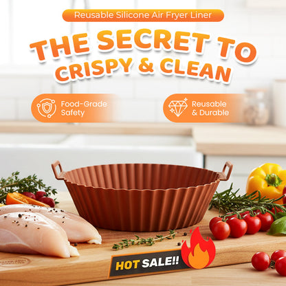 Bag & gør maden sprød med det samme! Genanvendelig silikoneindsats til airfryer