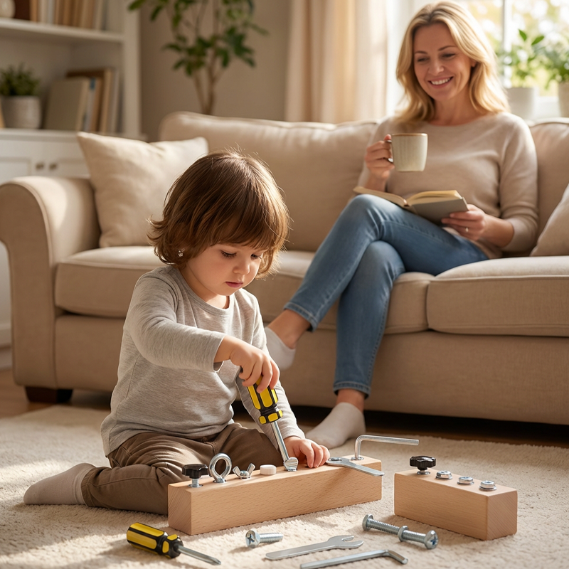 Montessori trælegetøj med skruetrækker