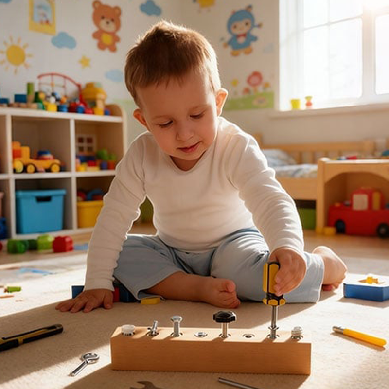 Montessori trælegetøj med skruetrækker