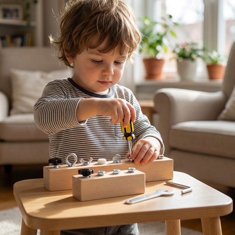 Montessori trælegetøj med skruetrækker