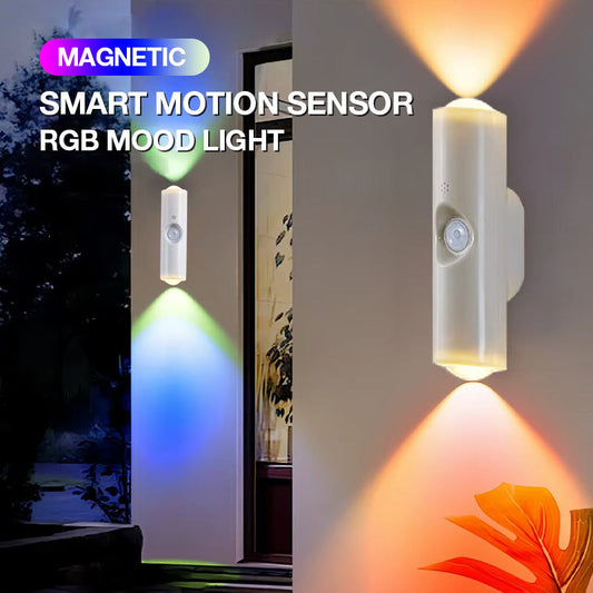 ✨ Magnetisk smart bevægelsessensorlampe med RGB-belysning – justerbar stemningsbelysning 🌈💡