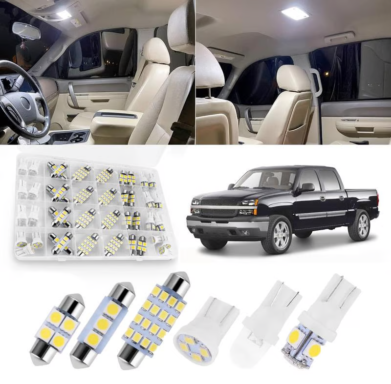 🚗50% RABAT!💡 42-pak LED bilinteriørbelysning – superstærkt hvidt lys, 6 størrelser & nem installation!
