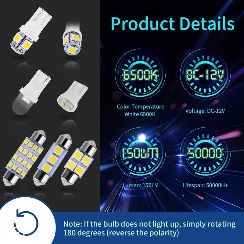 🚗50% RABAT!💡 42-pak LED bilinteriørbelysning – superstærkt hvidt lys, 6 størrelser & nem installation!