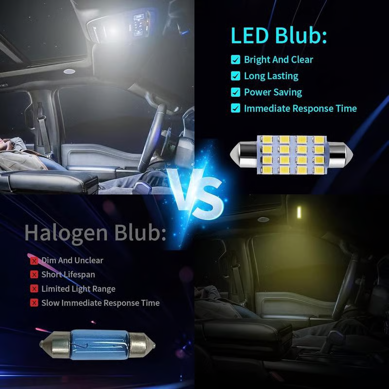 🚗50% RABAT!💡 42-pak LED bilinteriørbelysning – superstærkt hvidt lys, 6 størrelser & nem installation!