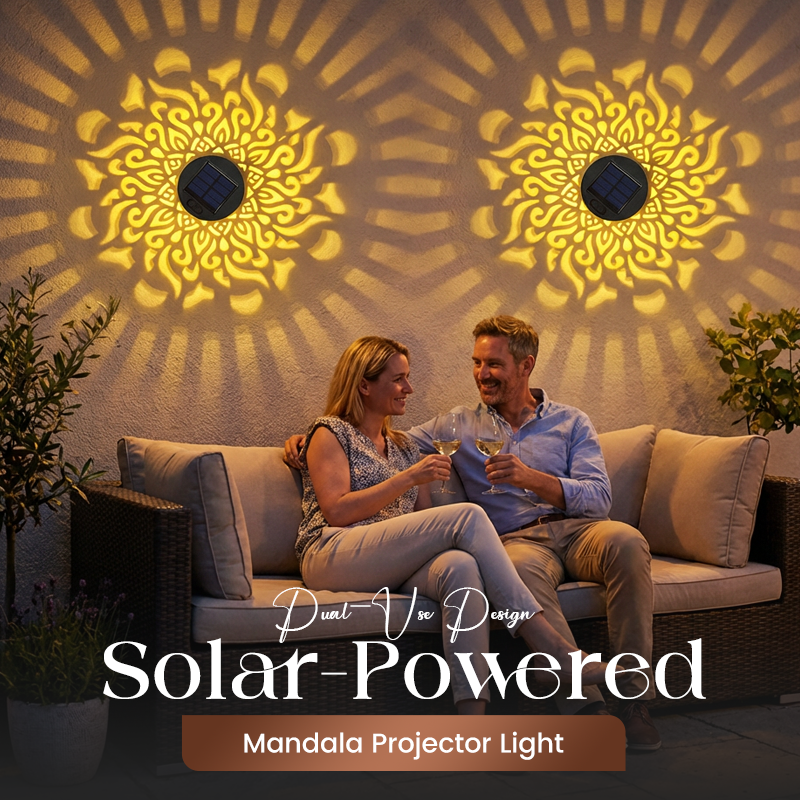 📢📢50% RABAT!!! ⏰ Solcelledrevet Mandala-projektorlampa