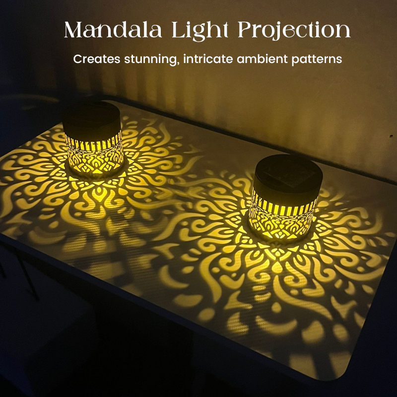 📢📢50% RABAT!!! ⏰ Solcelledrevet Mandala-projektorlampa