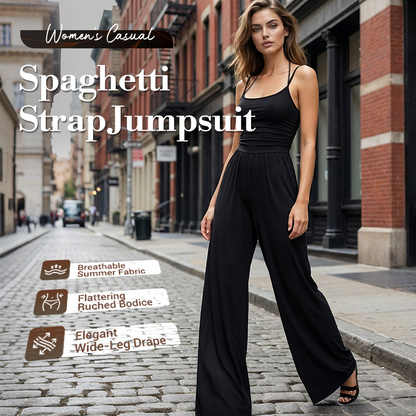 Casual jumpsuit med spaghettistropper til kvinder