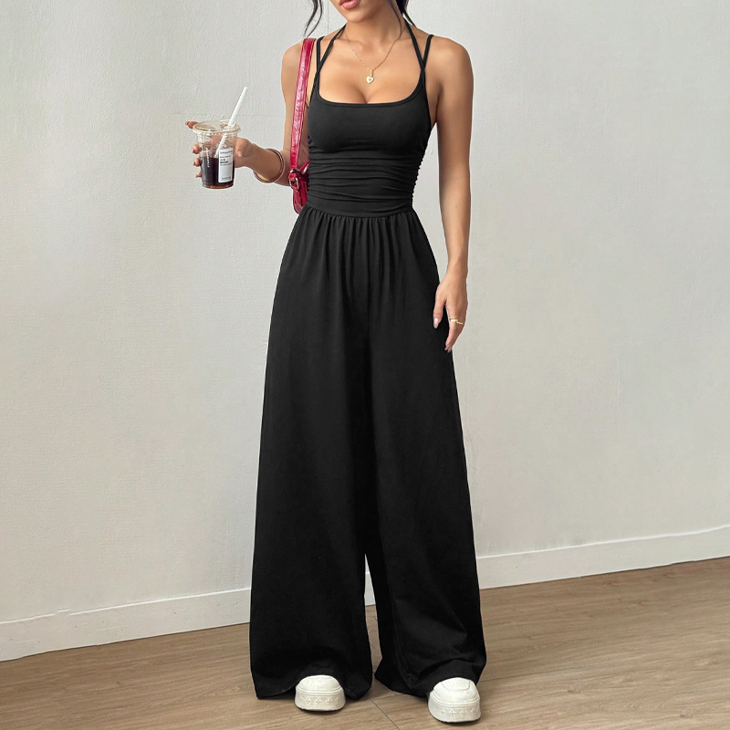 Casual jumpsuit med spaghettistropper til kvinder