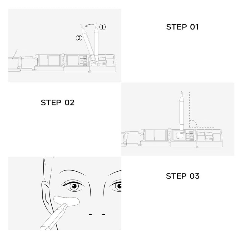 3-i-1 sæt med eyeliner- og undervippestempler