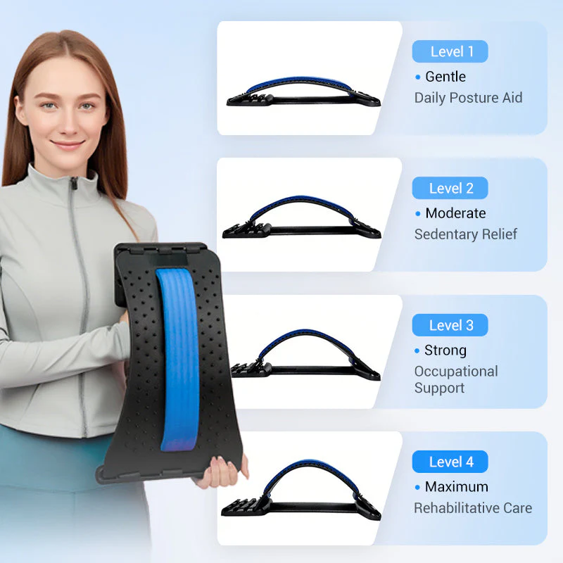 🩹 50% RABAT – FLASH SALE! ⚡ Lændestretcher – Ergonomisk støtte til rygsøjlen, justerbare strækniveauer, let og bærbar 🪑