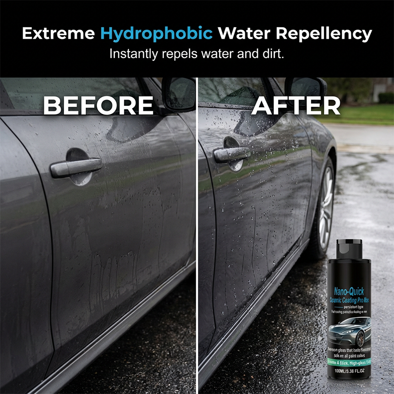 🚗 50% RABAT NU!💧 Højglans hydrofobisk nanokeramisk spray – spejlglans & vandbeskyttelse – skønhedsbehandling til bilen ✨