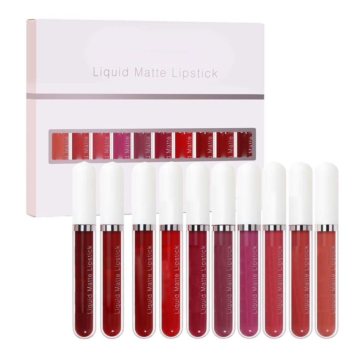 💝10 stk. Matte vandfaste læbepomader med lang holdbarhed