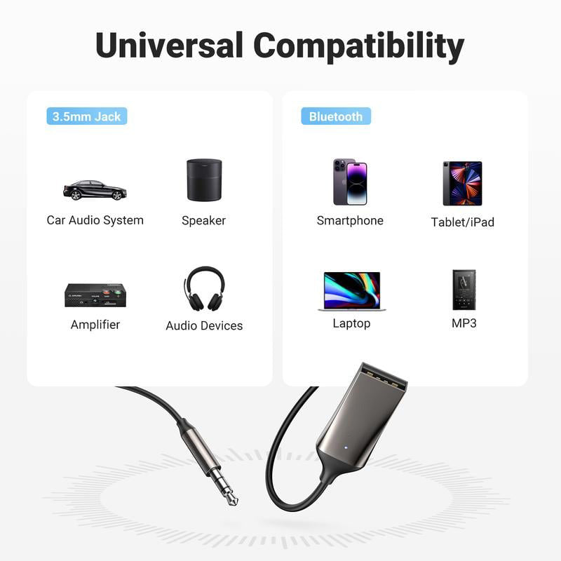 Bluetooth 5.0 lydmodtager USB-kabel lydadapter