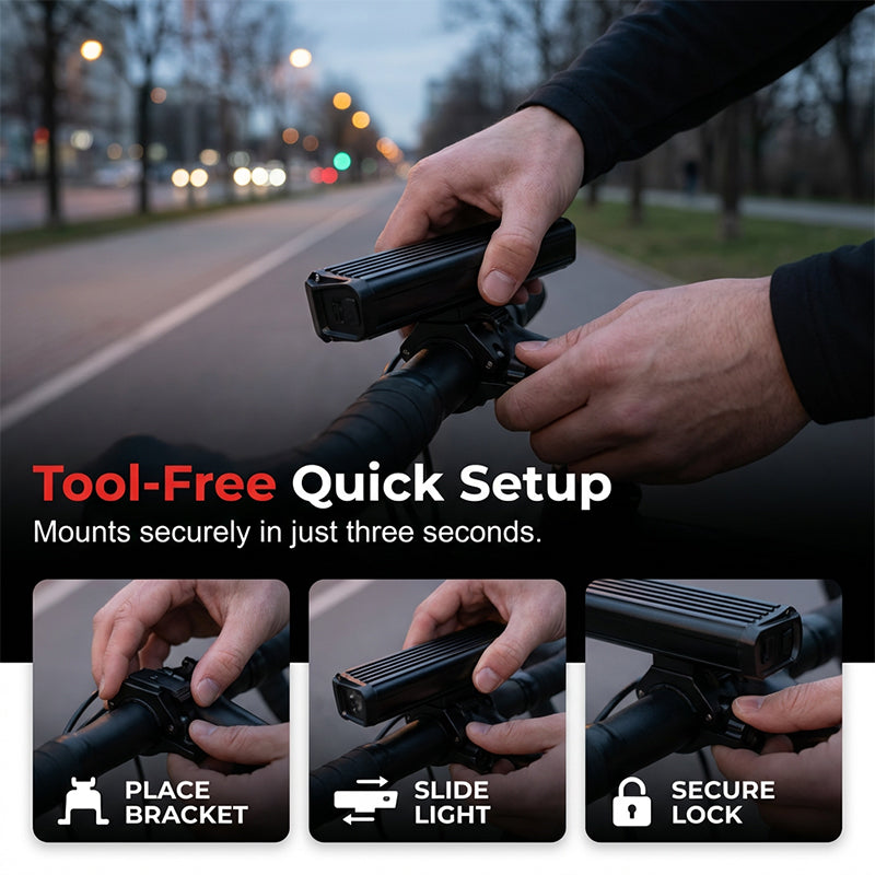 ⚡ USB-opladelig cykellygte med høj lysstyrke 🚴‍♂️ Kør trygt