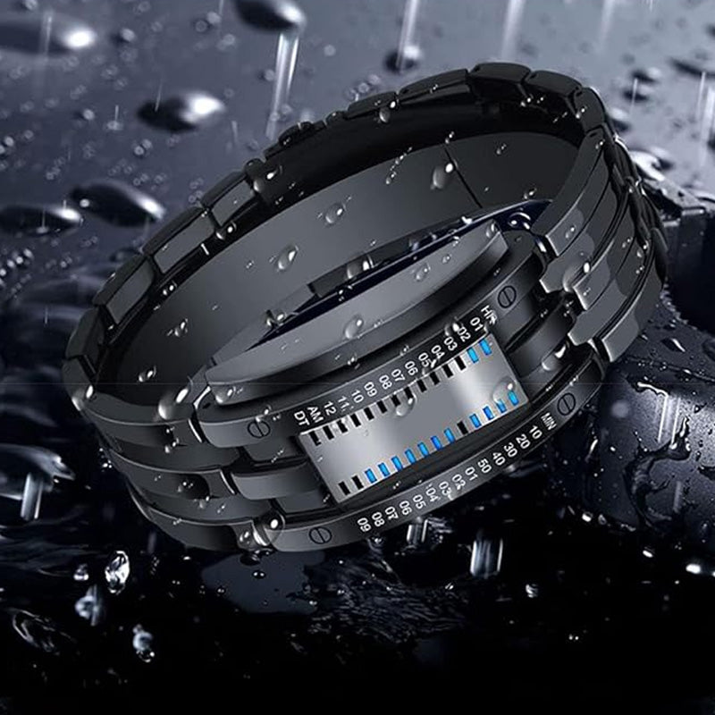 ⌚ 50% RABAT NU! 💙 Binært LED-ur til mænd – Rustfrit stål & unikt display – Sporty, moderne & vandafvisende 🛡️