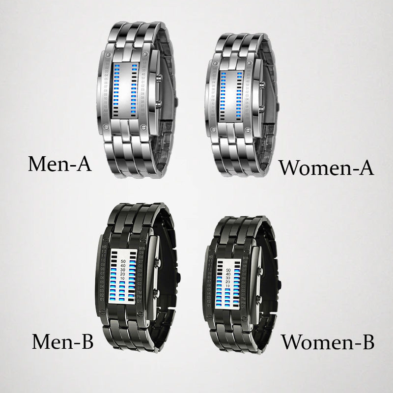 ⌚ 50% RABAT NU! 💙 Binært LED-ur til mænd – Rustfrit stål & unikt display – Sporty, moderne & vandafvisende 🛡️