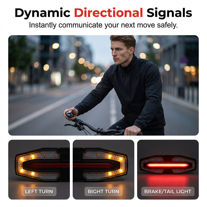 Cykelbaglygte med hornalarm
