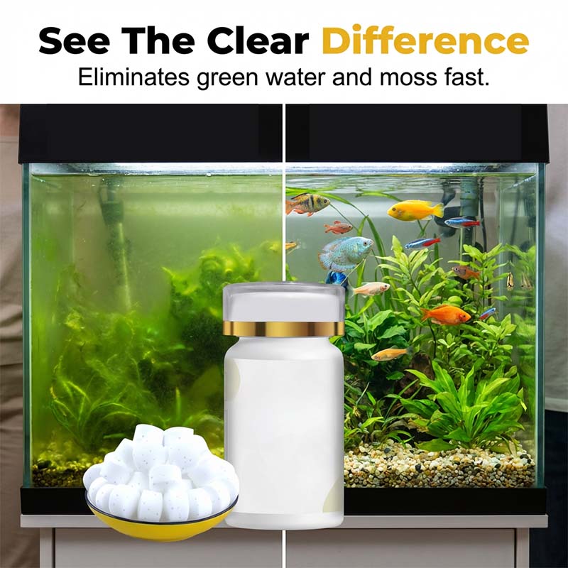 🐠💧 50 % RABAT! Algebekæmpelsestabletter – Stopper algevækst på celleniveau. Nemme at lægge i akvariet. Hold dit akvarium krystalklart. 🐟✅