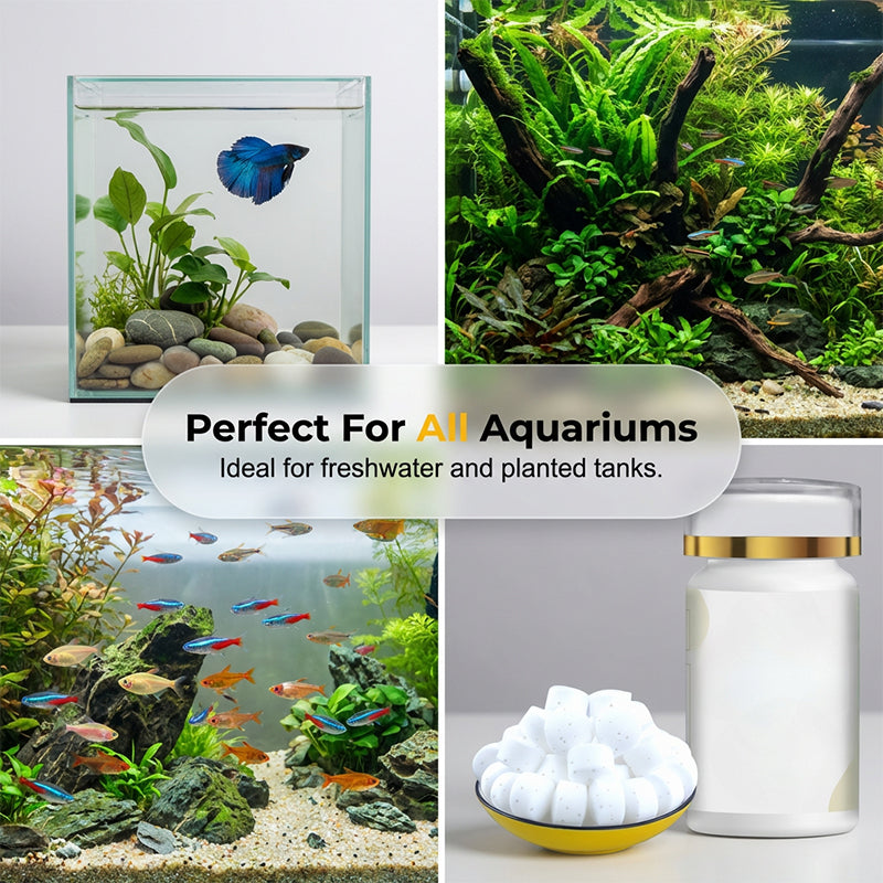 🐠💧 50 % RABAT! Algebekæmpelsestabletter – Stopper algevækst på celleniveau. Nemme at lægge i akvariet. Hold dit akvarium krystalklart. 🐟✅