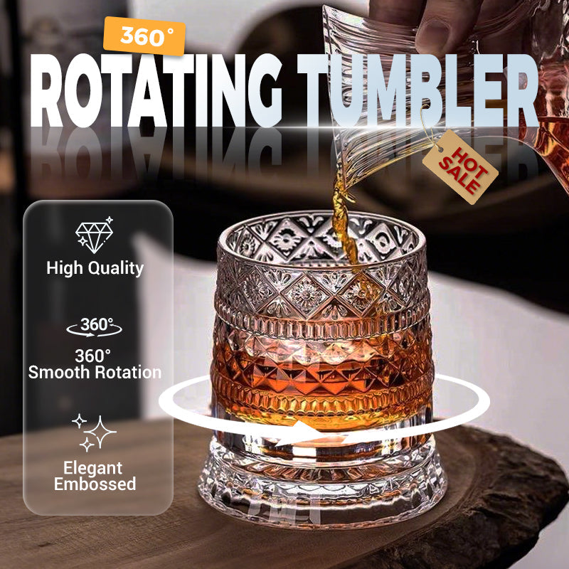Unikt roterende drikkeglas | ✨ Visuelt spektakulært | 🎁 Perfekt gave til whiskyelskere 🥃