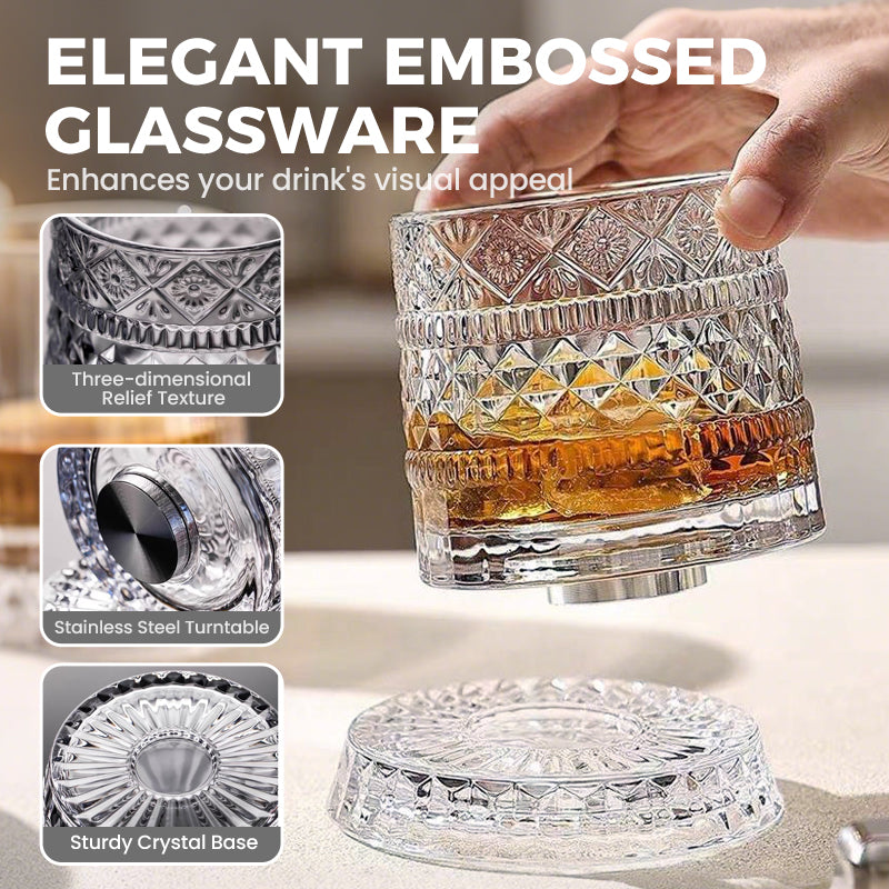Unikt roterende drikkeglas | ✨ Visuelt spektakulært | 🎁 Perfekt gave til whiskyelskere 🥃
